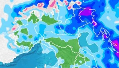lunedì previsti 150mm di pioggia. Le previsioni