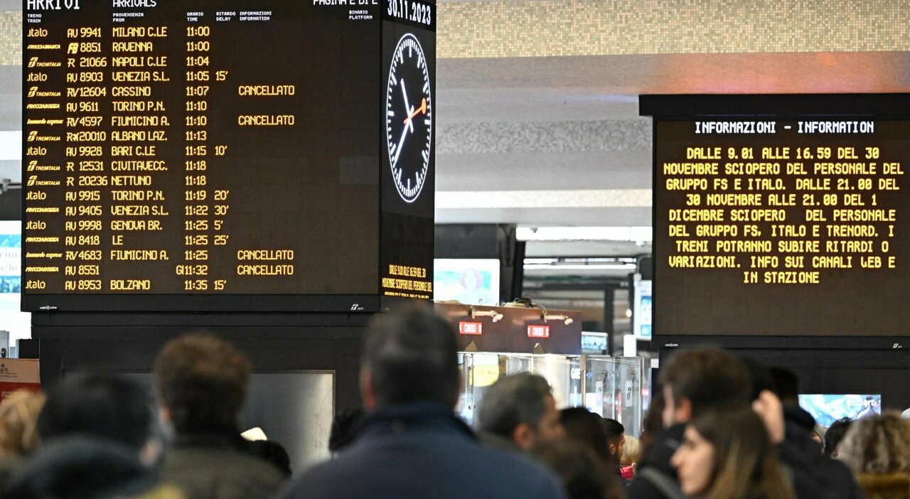 Sciopero treni 2 e 3 ottobre, trasporti a rischio per 24 ore: orari, fasce di garanzia e corse garantite - Il Messaggero