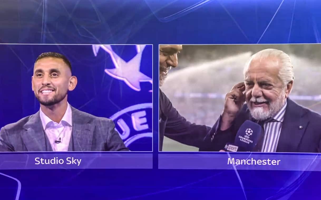 De Laurentiis prima di Man City Napoli: l'intervista su Sky Sport. VIDEO