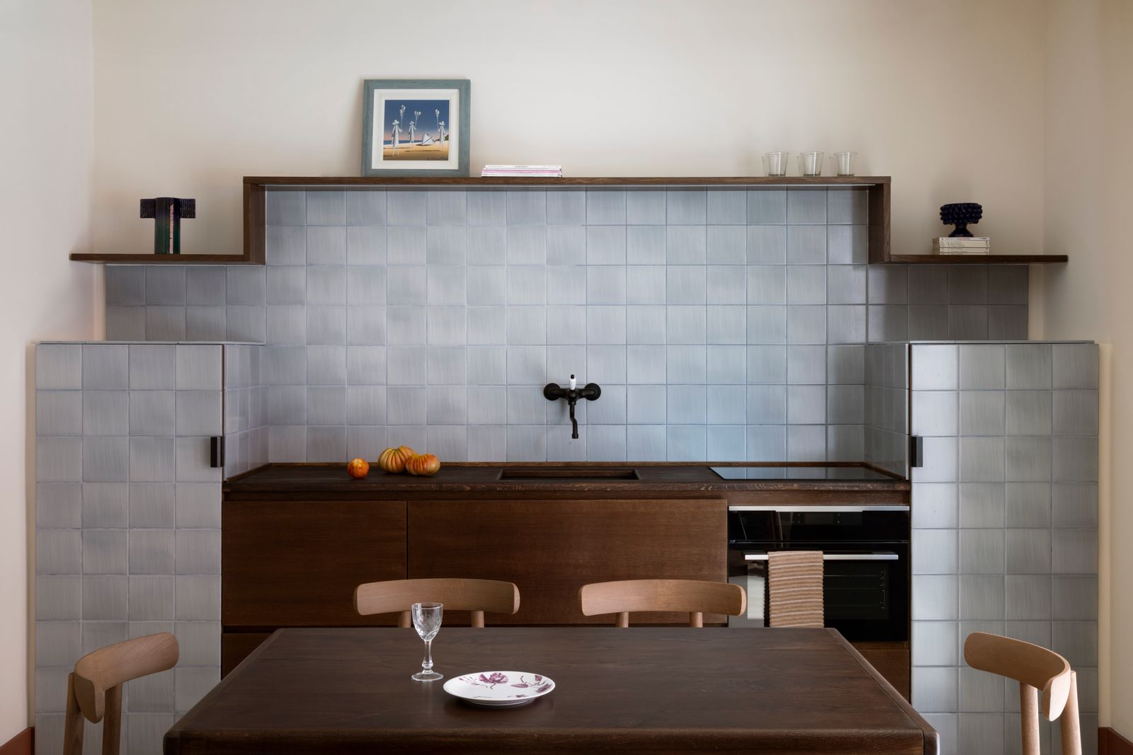 cucina piastrelle azzurre