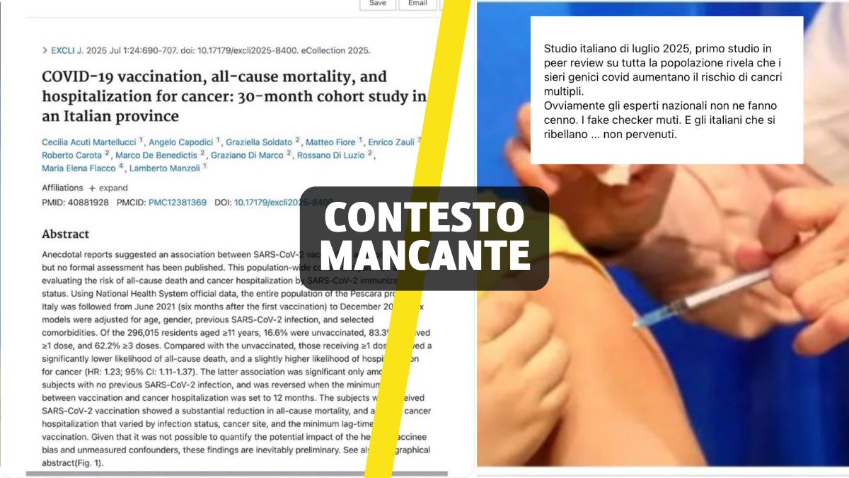 Questo studio italiano non dimostra un collegamento tra vaccini Covid e cancro