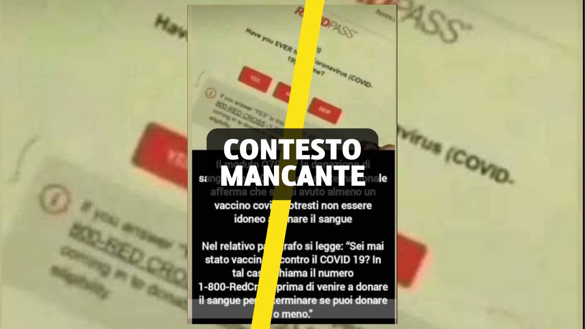 La Croce Rossa non nega il sangue dei vaccinati Covid. Il caso del presunto «modulo Q79»