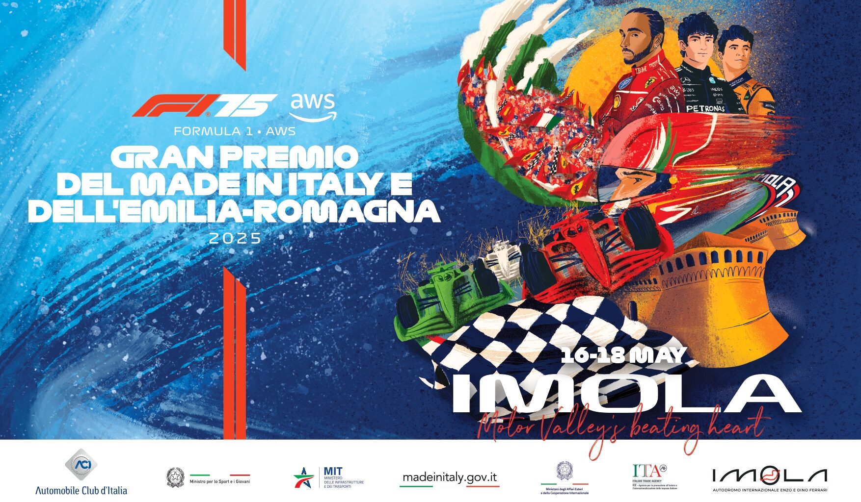 Formula 1 Gran Premio del Made in Italy e dell’Emilia-Romagna 2025: ecco il poster