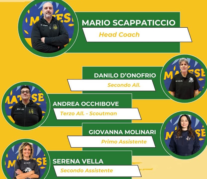 POLISPORTIVA MATESE, PRESENTATO LO STAFF TECNICO DELLA PALLAVOLO FEMMINILE, A BREVE LE GIOCATRICI