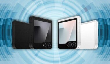 Galaxy Z Flip7 FE su sfondo con vortice tech