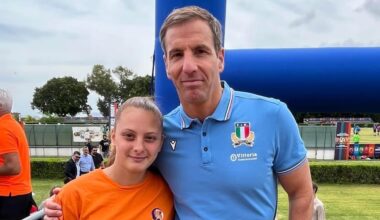 Giulia Bottaro con la nazionale under 17 di rugby