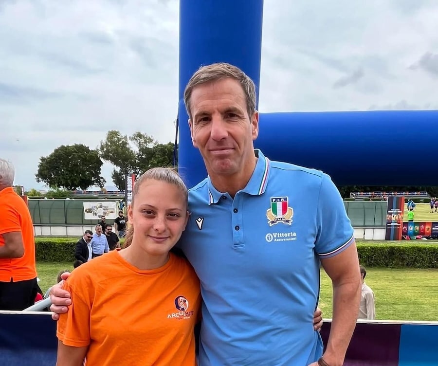 Giulia Bottaro con la nazionale under 17 di rugby