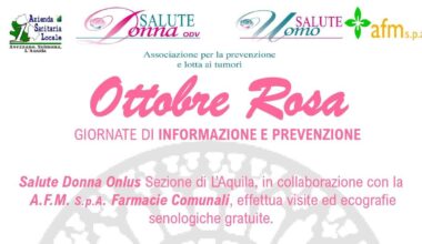 screening gratuiti al seno con Afm e Associazione Salute Donna