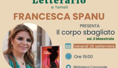 Francesca Spanu al Festival Il Venerdì Letterario, 26 settembre a Tortolì.