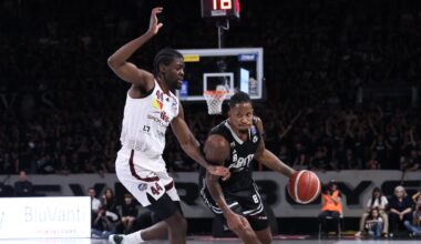 Basket Serie A, i risultati della 30ª giornata: Bologna batte Trapani e chiude al primo posto, il quadro dei playoff