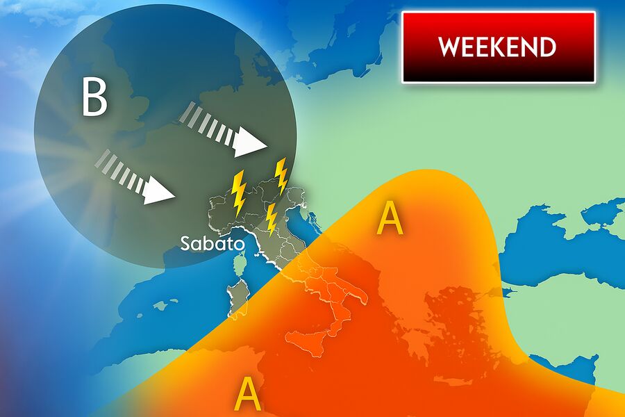 nuovi Temporali tra Sabato e Domenica, vediamo dove pioverà