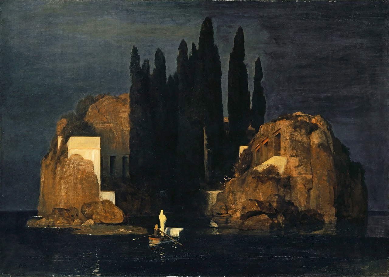 Arnold Böcklin, L’isola dei morti, prima versione (maggio 1880; olio su tela, 110,9 x 156,4 cm; Basilea, Kunstmuseum)