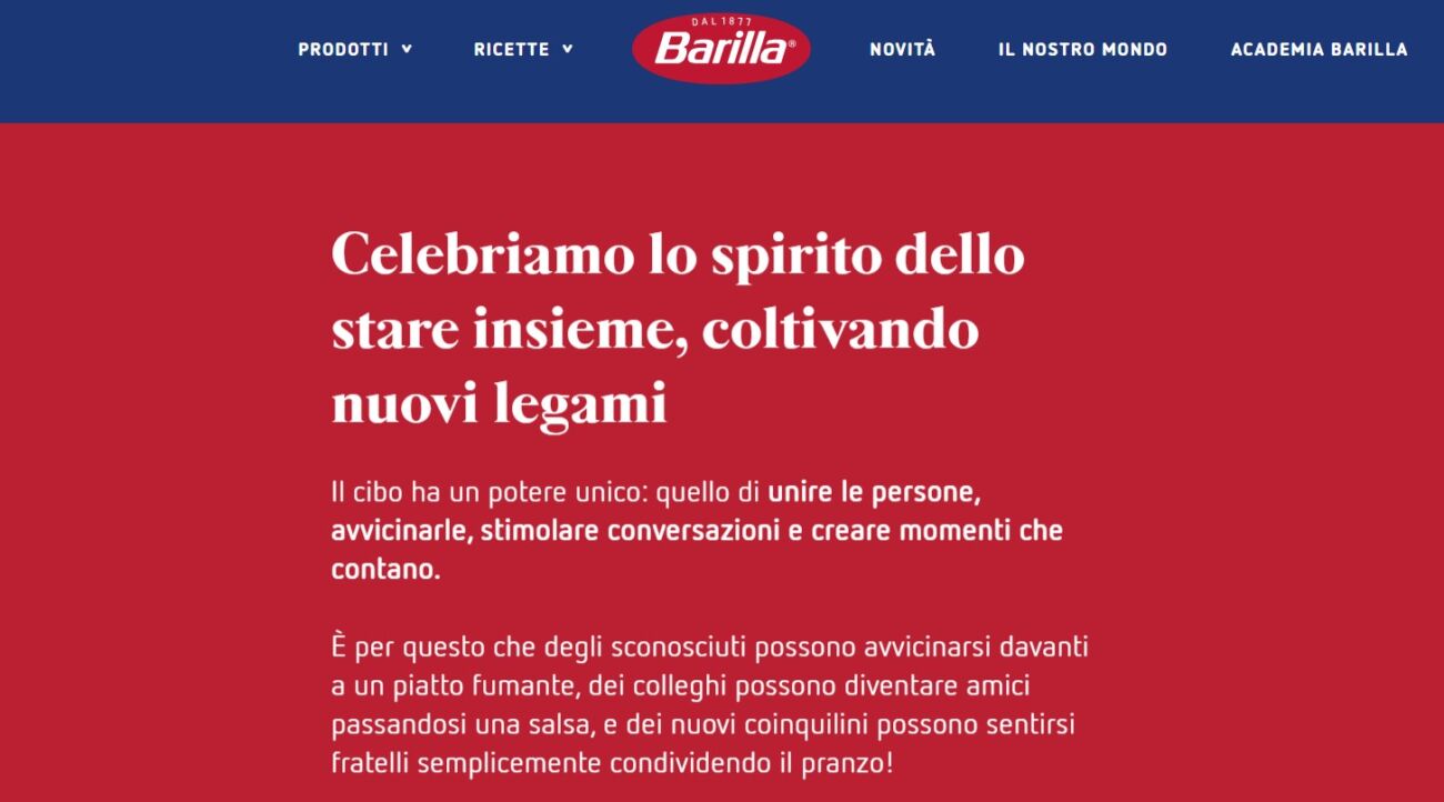barilla sito brand platform come in famiglia
