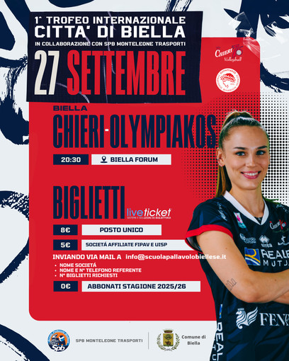 Pallavolo. A Biella un trofeo in palio tra Chieri ’76 e Olympiakos