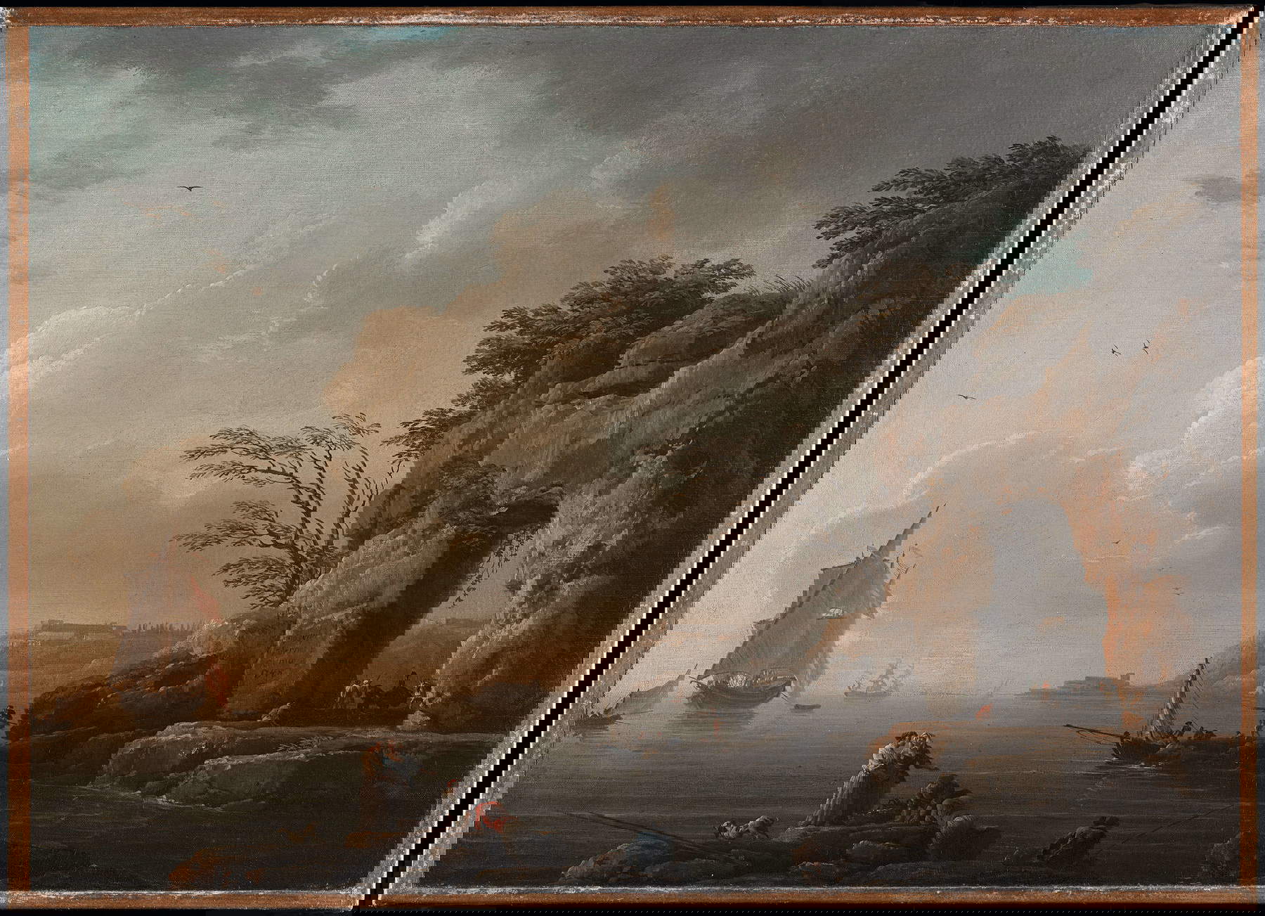 Claude Joseph Vernet, Mare calmo (1748; olio su tela, 44,5 x 60,5 cm; Madrid, Museo Nacional Thyssen-Bornemisza)