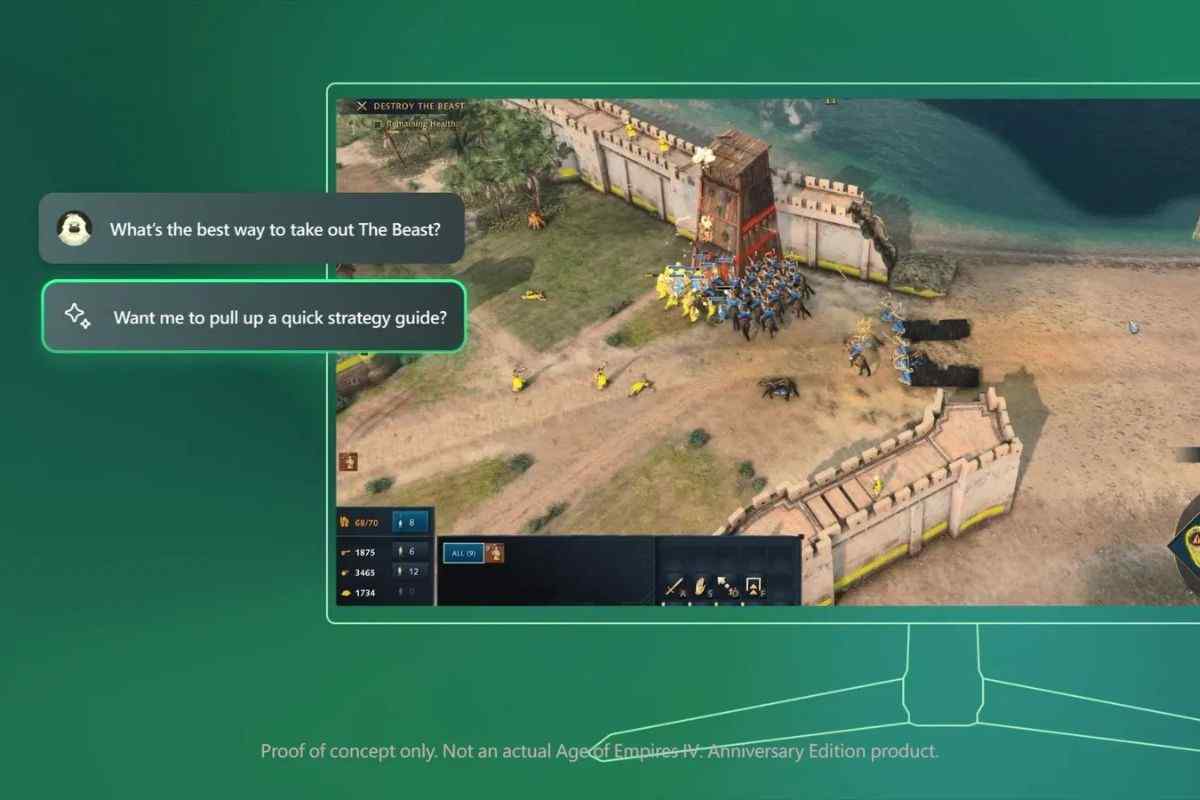 conversazione copilot gaming su schermo PC age of empires