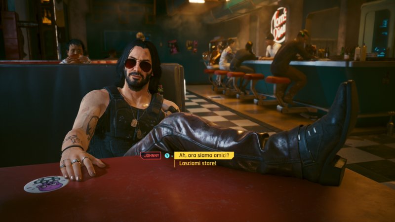 Uno scatto da Cyberpunk 2077, uno dei primi giochi di terze parti arrivati al lancio di Switch 2