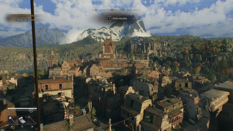 Uno sguardo dall'alto alla Città Vecchia di Dying Light: The Beast