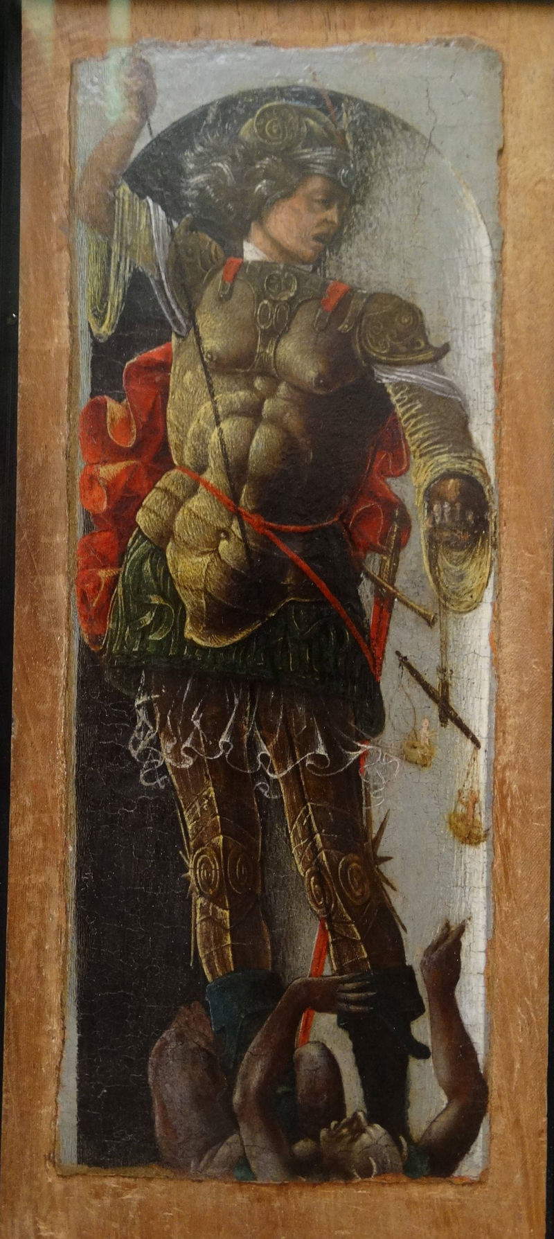 4. Ercole de' Roberti, San Michele (1472-1473; olio su tavola, 26,5 x 11 cm; Parigi, Louvre)