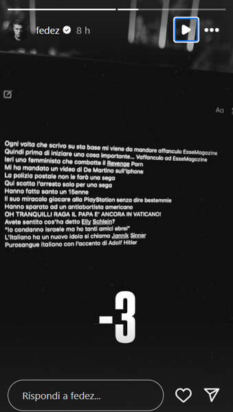 Fedez, la storia in cui annuncia un nuovo brano e parte del testo-2