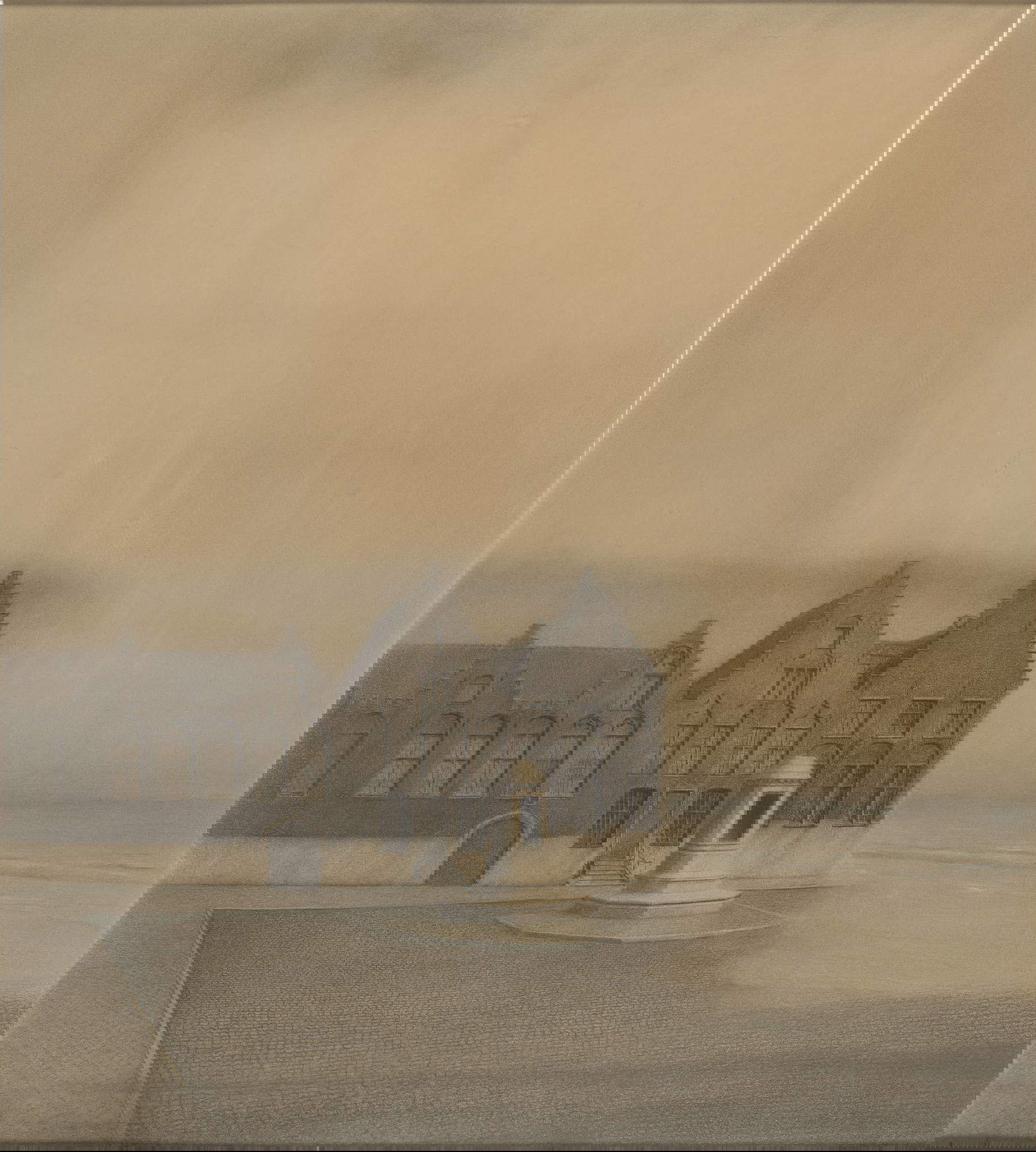 Fernand Khnopff, La ville abandonnée (1904; pastello e matita, 78 x 69 cm; Bruxelles, Musées Royaux des Beaux-Arts)