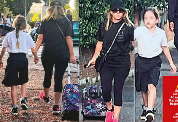 Giorgia Meloni con la figlia Ginevra nel primo giorno di scuola, foto da Gente-2