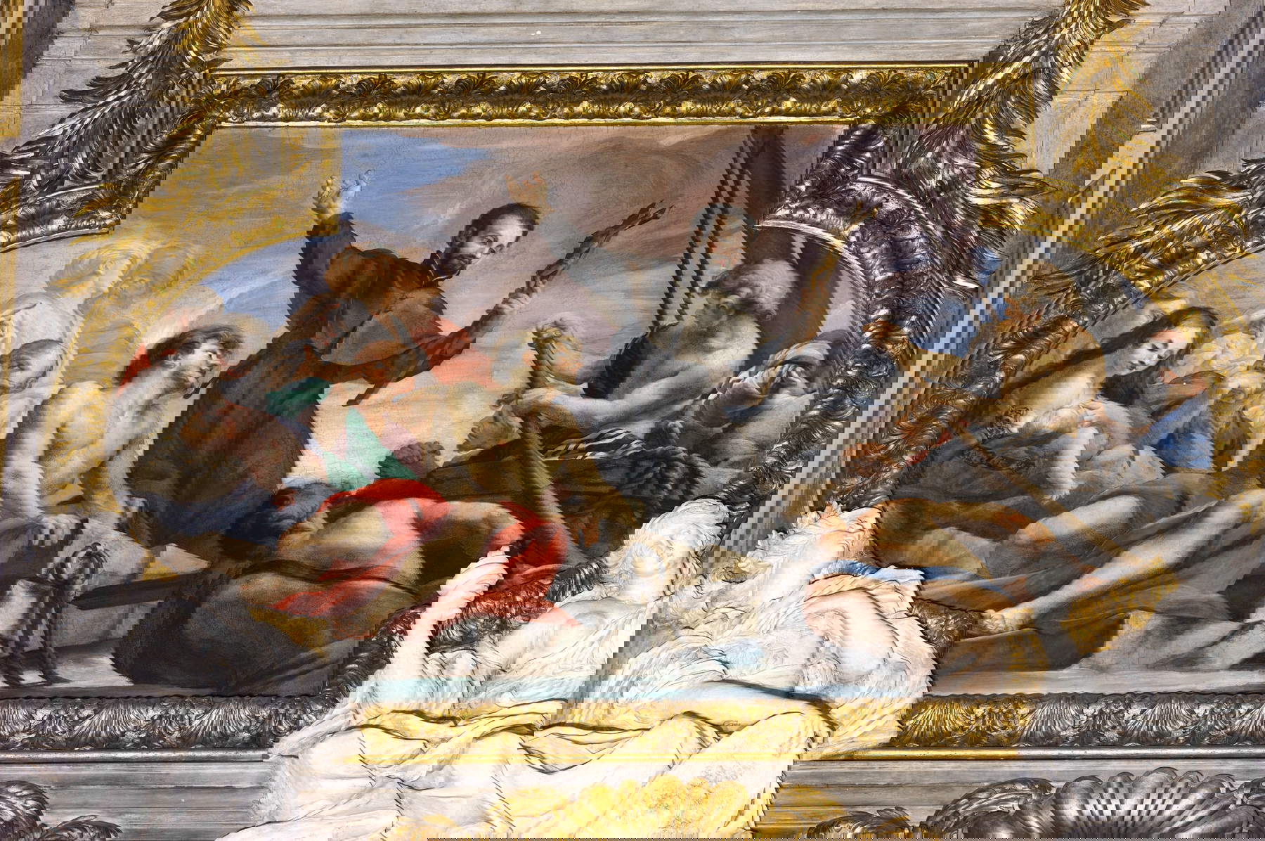 Giovanni Andrea Carlone, Predica di San Francesco Saverio (1674; affresco; Roma, Chiesa del Gesù, Cappella Negrone)
