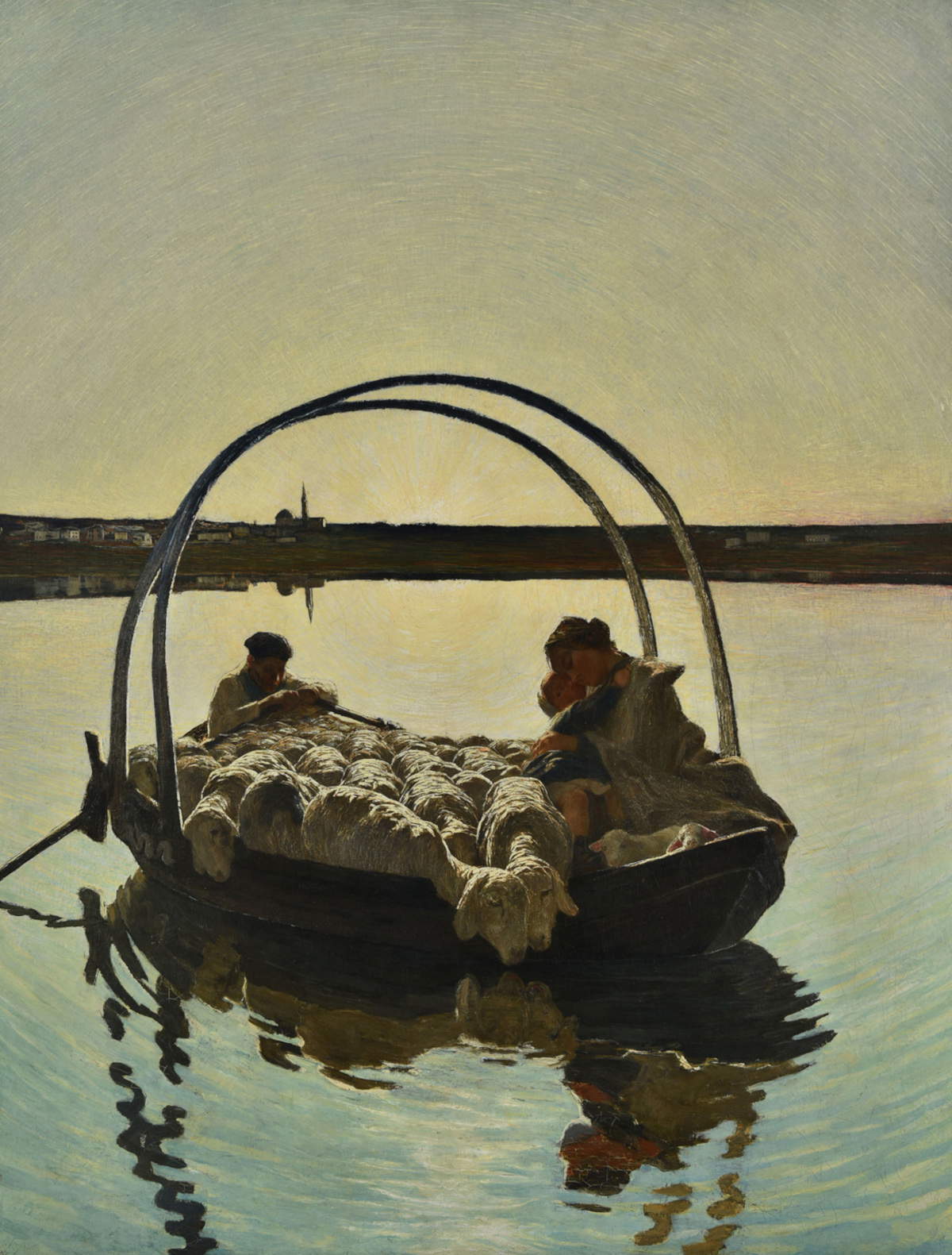 Giovanni Segantini, Ave maria a trasbordo (1886; olio su tela, 120 x 93 cm; Sankt Moritz, Segantini Museum, Deposito della Fondazione Otto Fischbacher Giovanni Segantini)