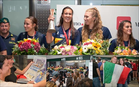 Pallavolo, le Azzurre della Nazionale femminile a Malpensa dopo la vittoria al Mondiale. FOTO