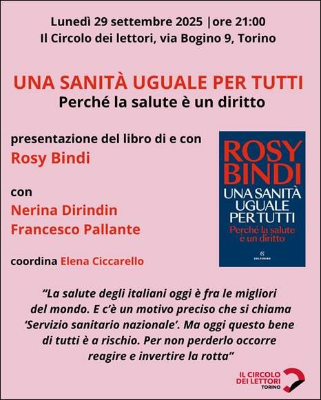 Rosy Bindi: "Una sanità uguale per tutti"