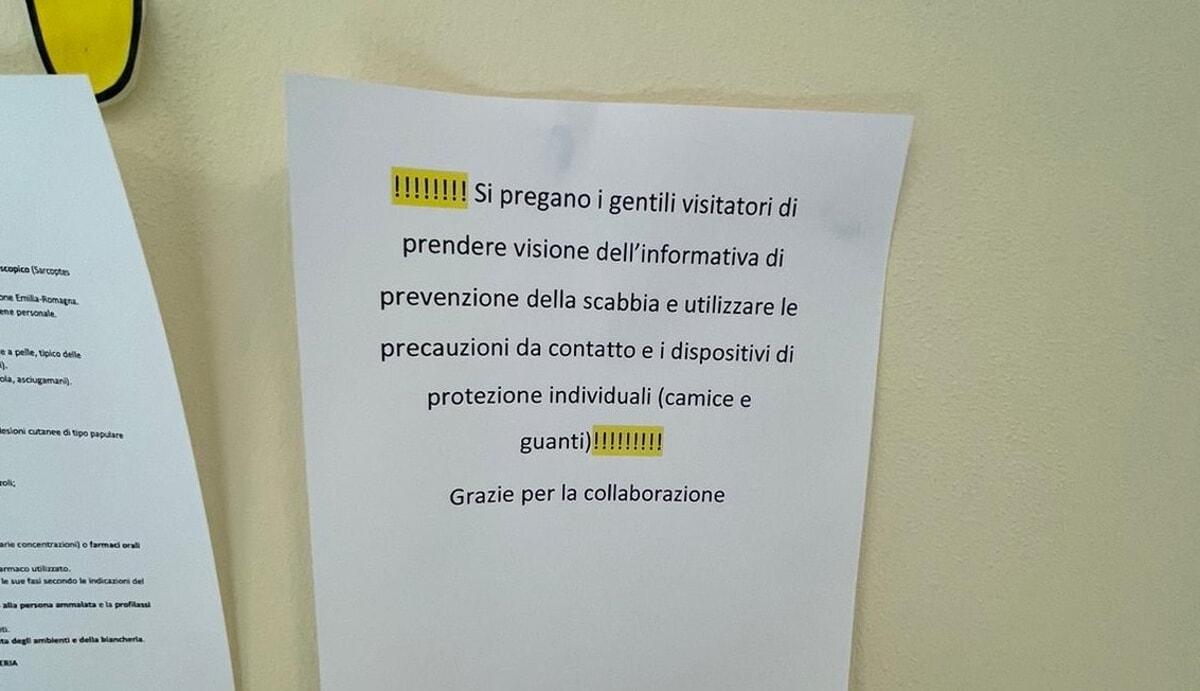 L'avviso per la scabbia