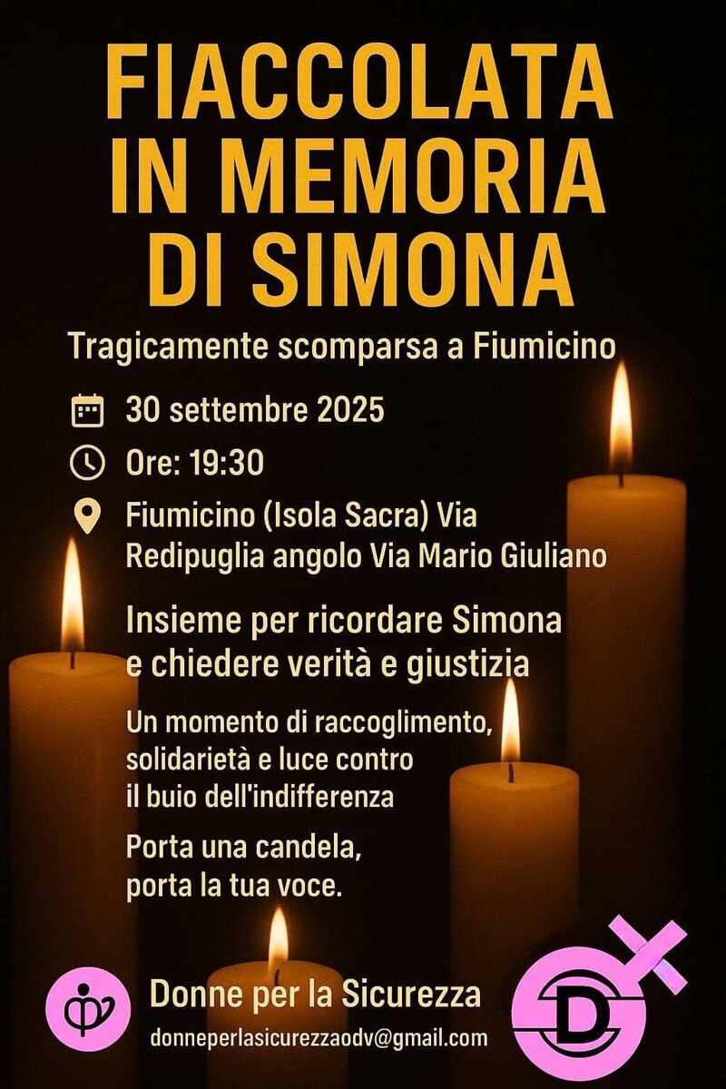 La fiaccolata per Simona Bortoletto