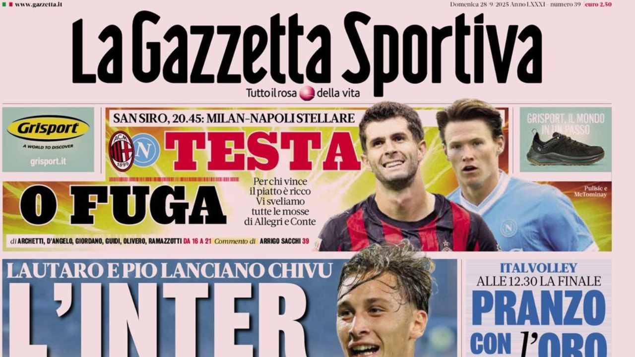 Prime pagine: “L’Inter decolla”; “X Tudor” - Gianluca Di Marzio