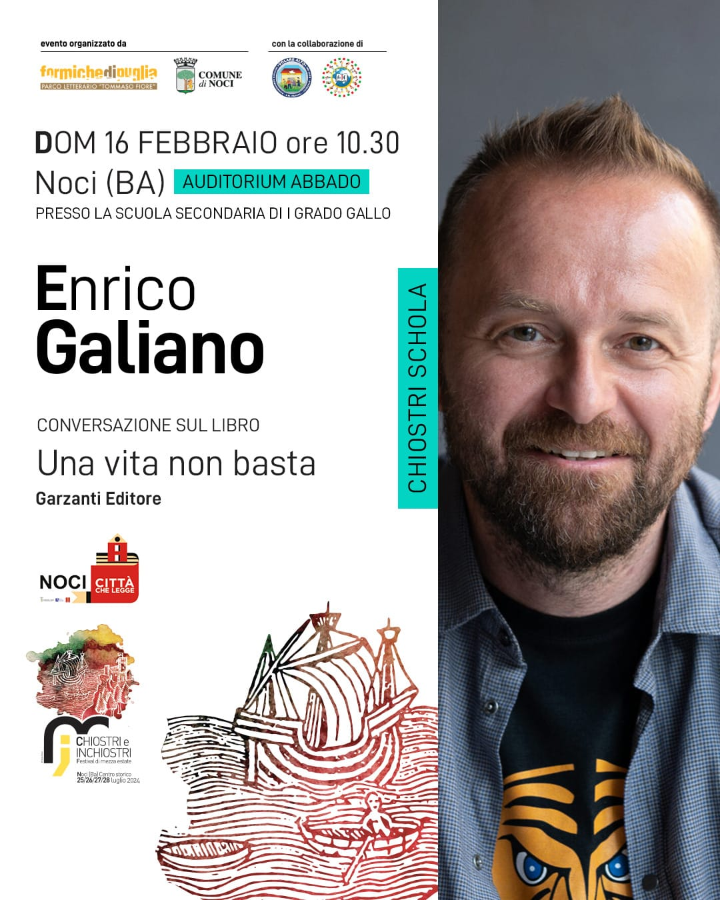 Enrico Galiano presenta il suo ultimo romanzo «Una vita non basta» agli alunni di Noci