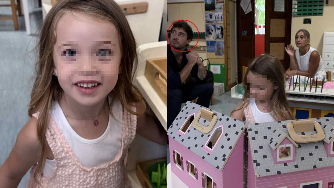 Antonino e Belén di nuovo insieme per il primo giorno di scuola di Luna Marì. Le immagini tenerissime