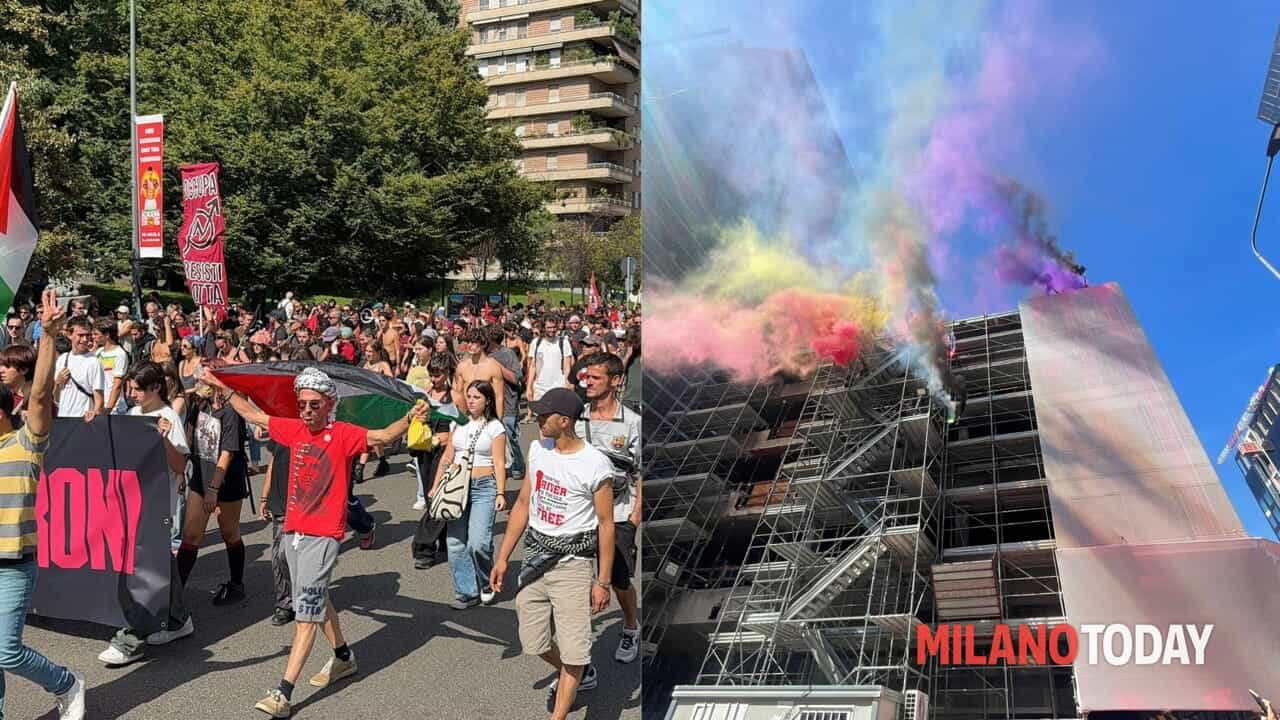 15mila alla manifestazione, blitz dei centri sociali al Pirellino