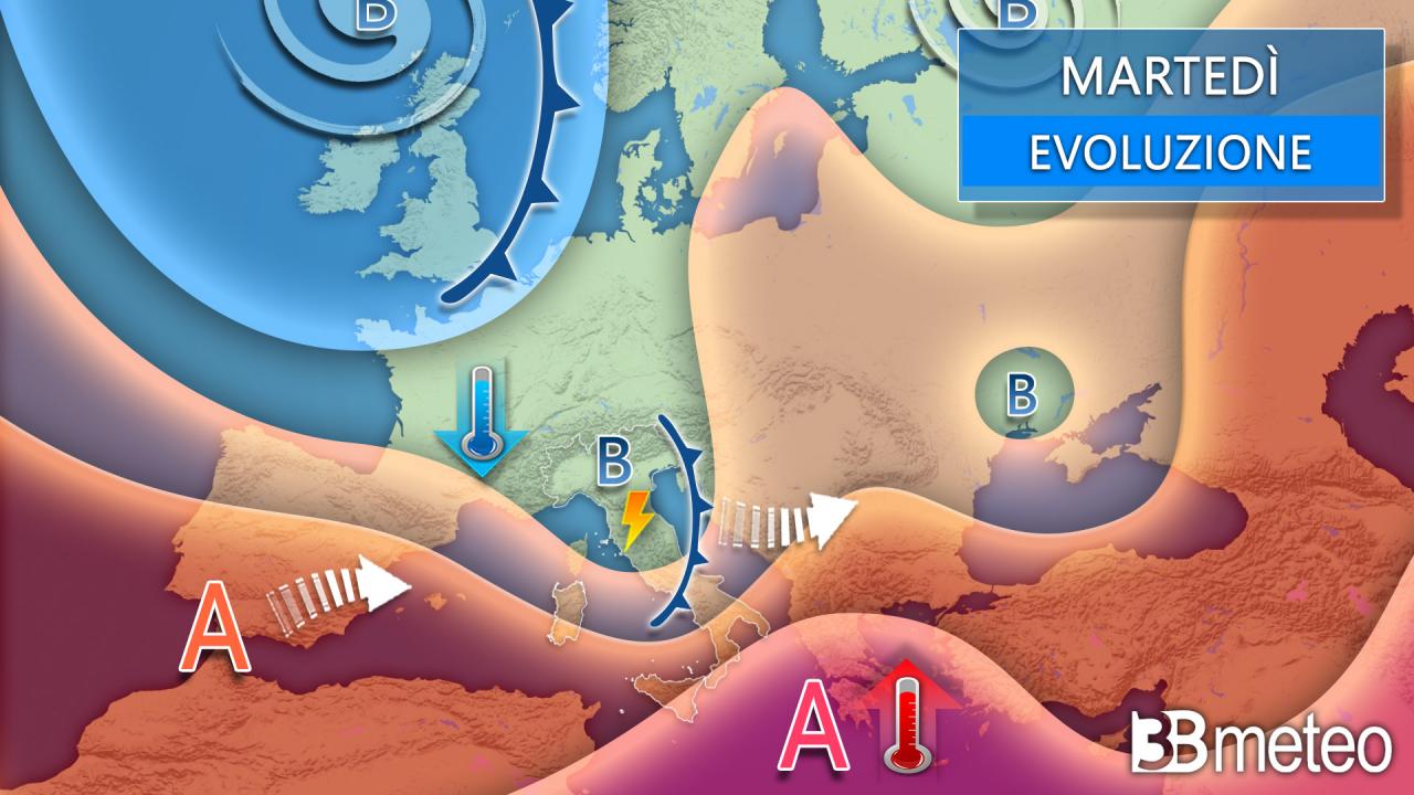 Meteo martedì