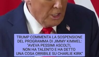 Trump sul licenziamento di Jimmy Kimmel: "Ha detto cose orribili su Charlie Kirk" - YouTube