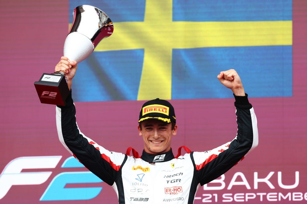 Il vincitore della Sprint Race Dino Beganovic, Hitech TGR