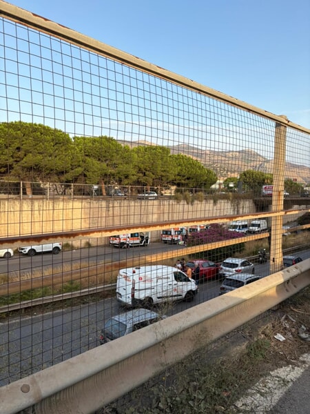 Rilievi in corso sul luogo dell'incidente mortale