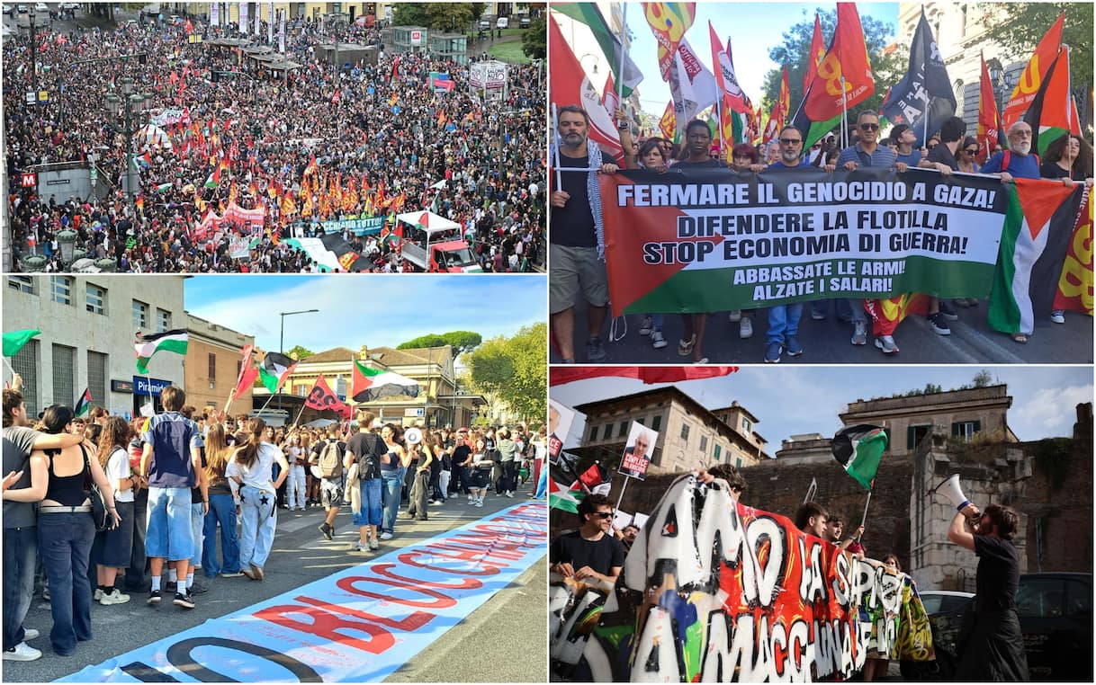 Sciopero generale e manifestazione oggi 22 settembre per Gaza, la diretta