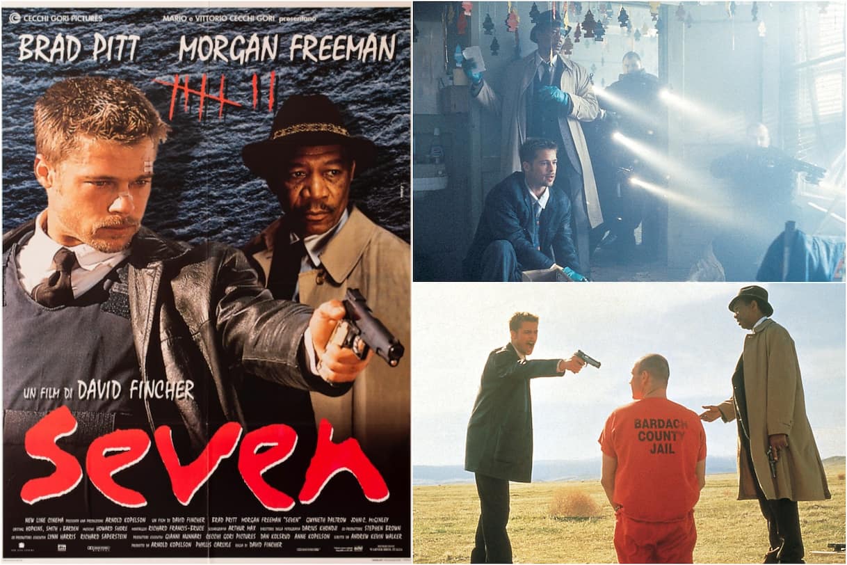“Seven”, 30 anni fa usciva il thriller con Brad Pitt e Morgan Freeman: 15 curiosità