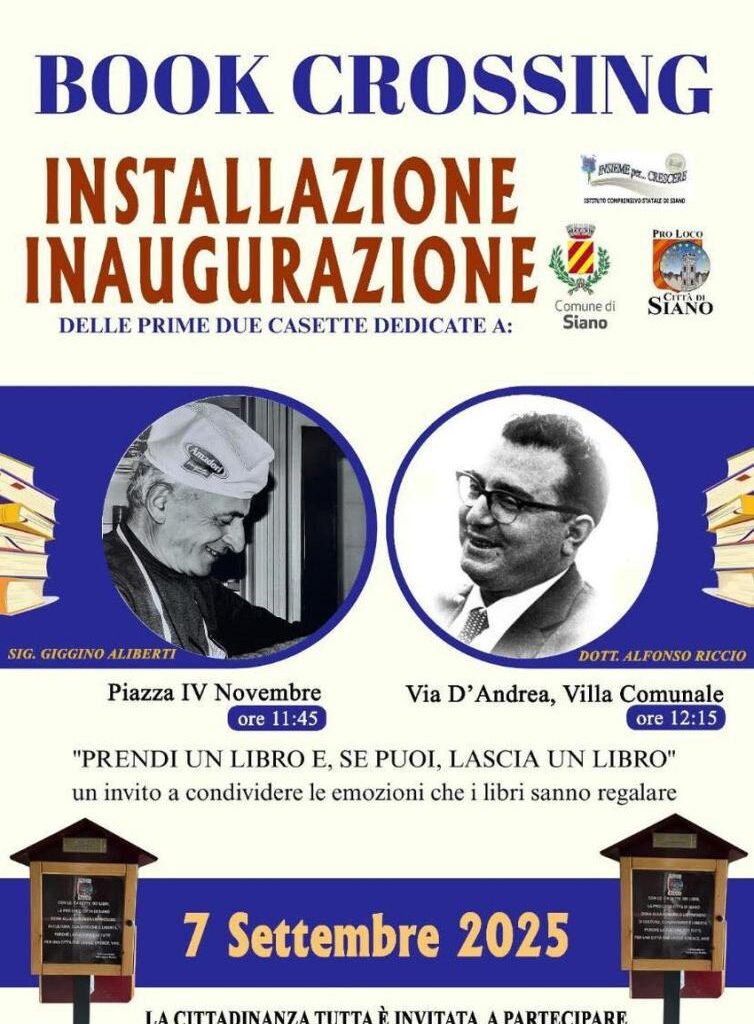 Siano, domenica 7 settembre l'inaugurazione delle casette dei libri