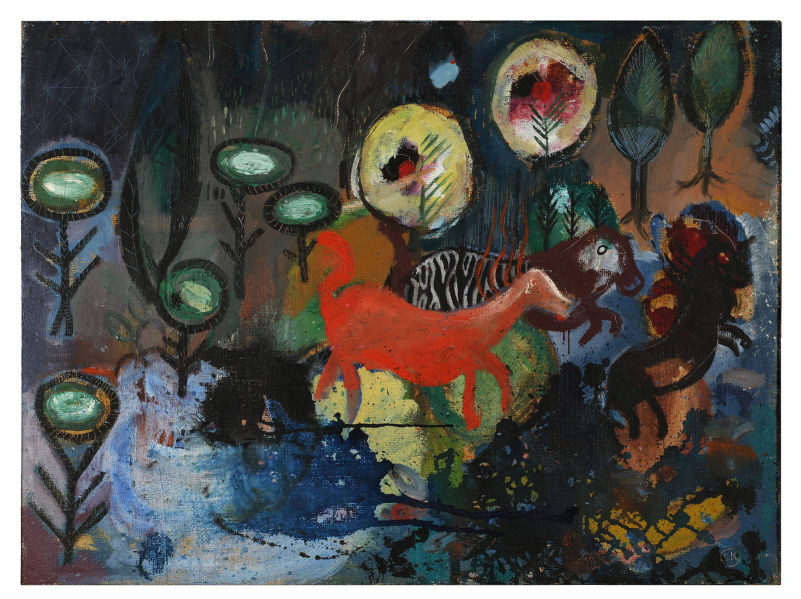 Slavko Kopač, Cavalli (1947; olio su tela, 61 x 81 cm)