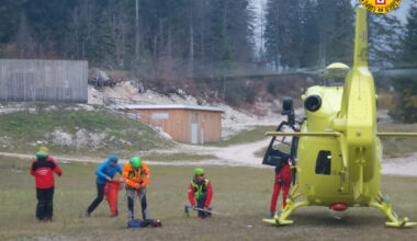 alpinista lecchese soccorso e portato all'ospedale