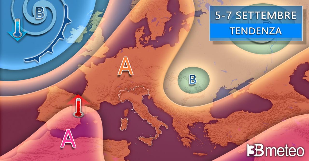 Tendenza meteo weekend 6-7 settembre