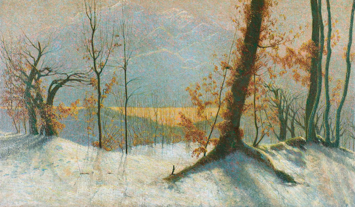 Vittore Grubicy de Dragon, Tutto candore! o Neve o In Albis (1897; olio su tela, 58 x 97,5 cm; Milano, Galleria d'Arte Moderna)