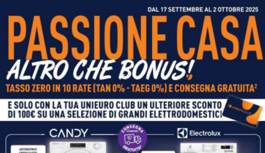 Volantino Unieuro al 2 ottobre 2025: scopri Passione Casa, Altro che Bonus!