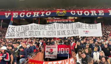 Gaza, tifosi del Genoa scioperano citando De André: “Il calcio non sia indifferente, restiamo umani”