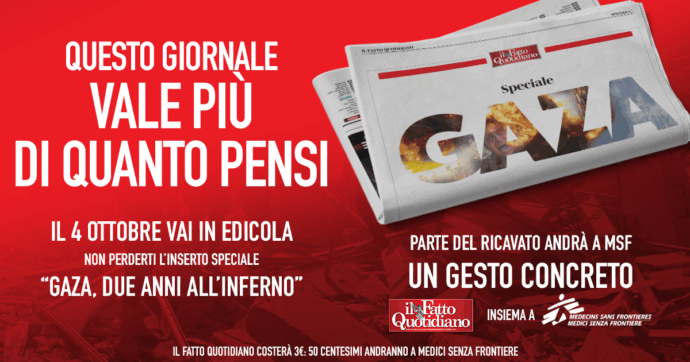“Gaza, due anni all’inferno”. Oggi non perdere lo speciale di 16 pagine con Il Fatto Quotidiano in edicola